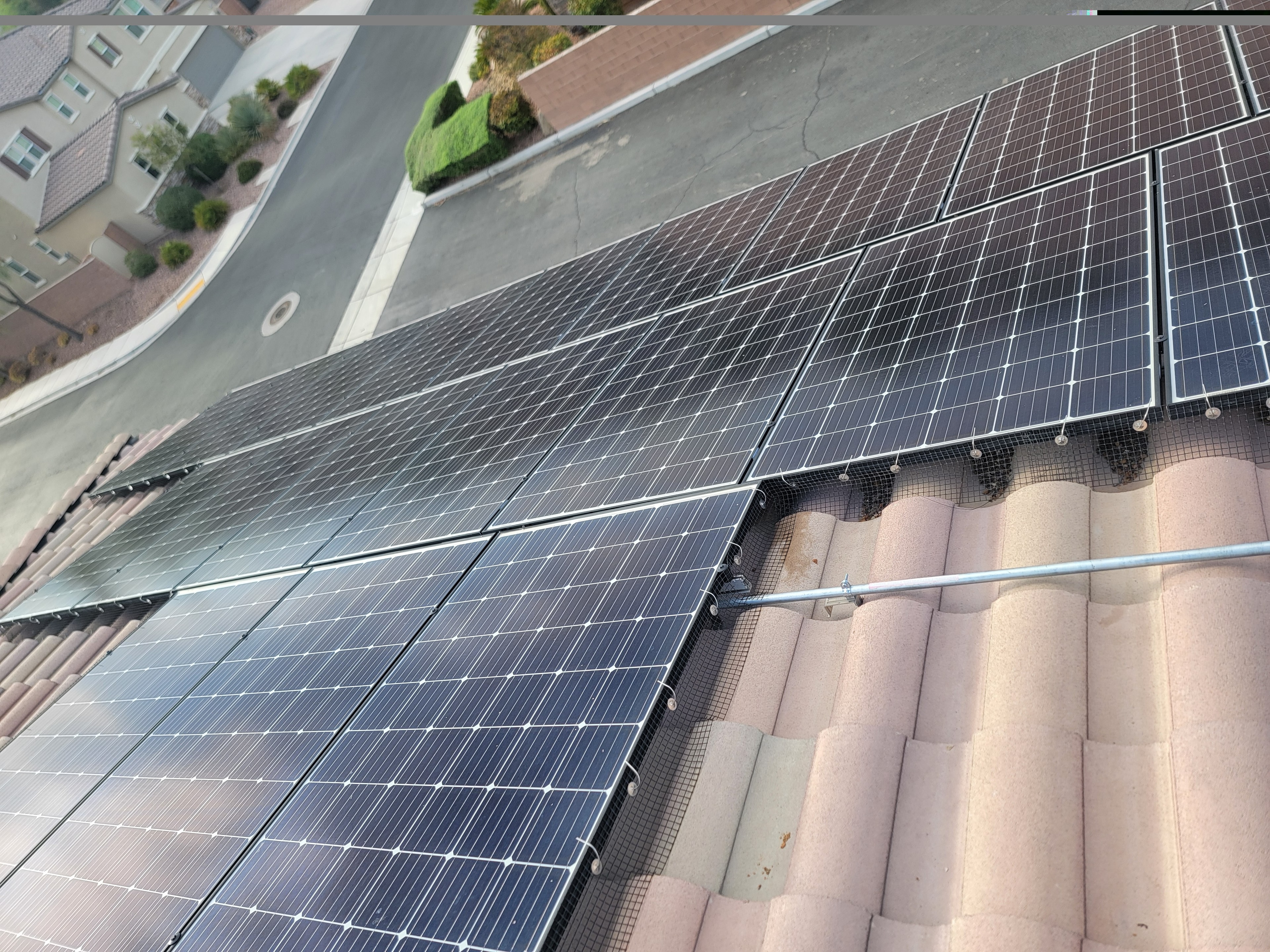 Solar panels clean and gleaming after professional cleaning service